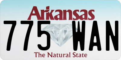 AR license plate 775WAN