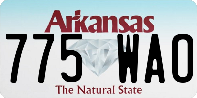 AR license plate 775WAO