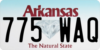 AR license plate 775WAQ