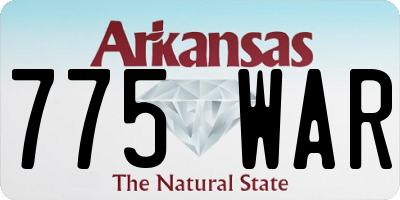 AR license plate 775WAR
