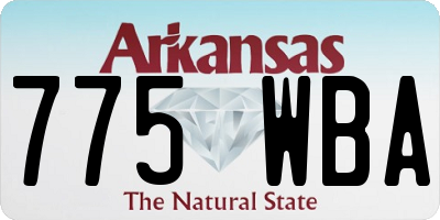 AR license plate 775WBA