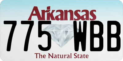 AR license plate 775WBB