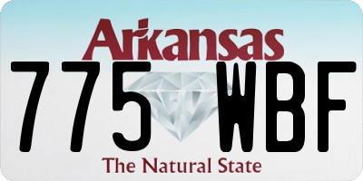AR license plate 775WBF