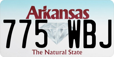 AR license plate 775WBJ
