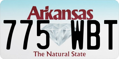 AR license plate 775WBT
