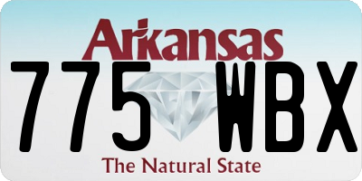 AR license plate 775WBX