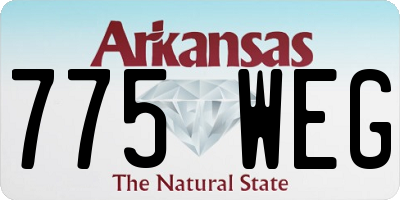 AR license plate 775WEG