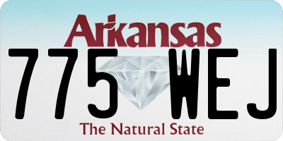 AR license plate 775WEJ