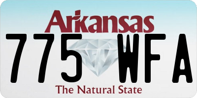 AR license plate 775WFA