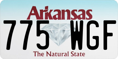 AR license plate 775WGF