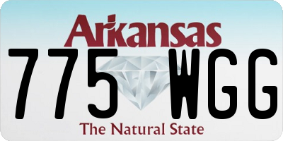 AR license plate 775WGG