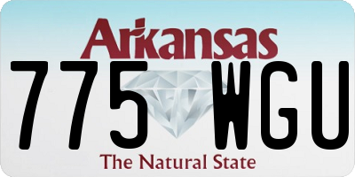 AR license plate 775WGU
