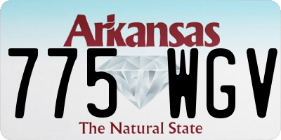 AR license plate 775WGV