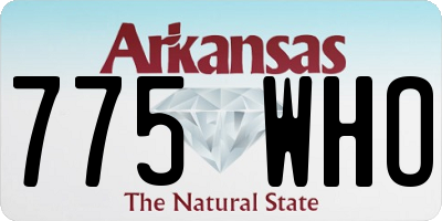 AR license plate 775WHO