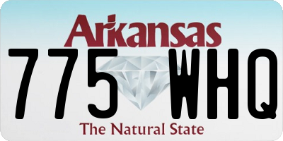 AR license plate 775WHQ