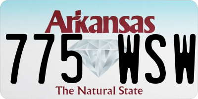 AR license plate 775WSW