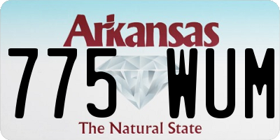 AR license plate 775WUM