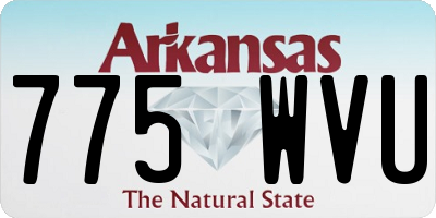 AR license plate 775WVU