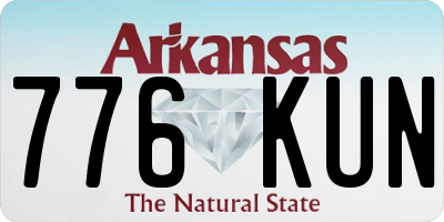 AR license plate 776KUN