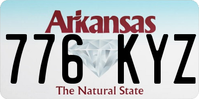 AR license plate 776KYZ