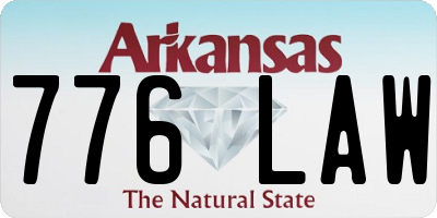 AR license plate 776LAW