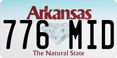 AR license plate 776MID