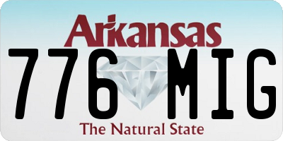AR license plate 776MIG