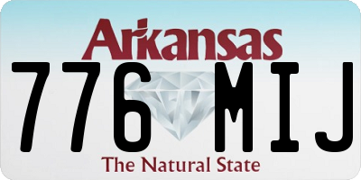 AR license plate 776MIJ