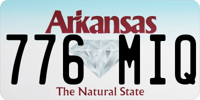 AR license plate 776MIQ