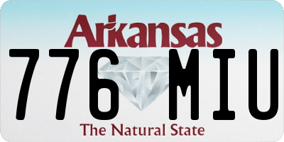 AR license plate 776MIU