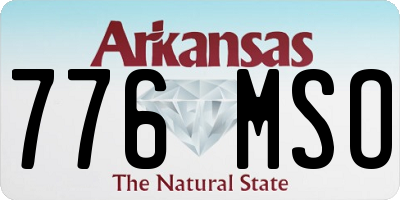 AR license plate 776MSO