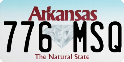 AR license plate 776MSQ