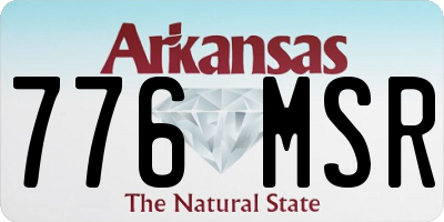 AR license plate 776MSR