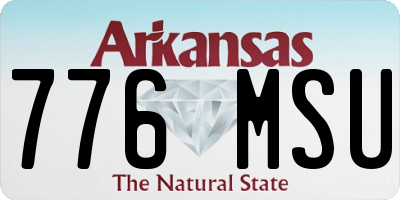 AR license plate 776MSU