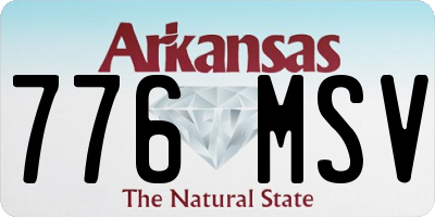 AR license plate 776MSV