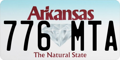 AR license plate 776MTA