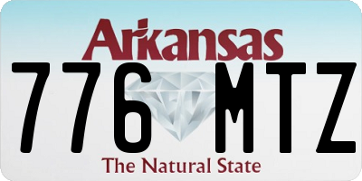 AR license plate 776MTZ