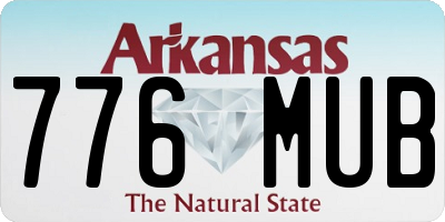 AR license plate 776MUB