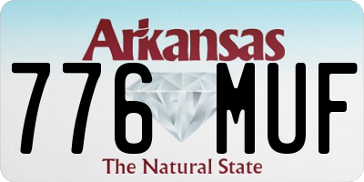 AR license plate 776MUF