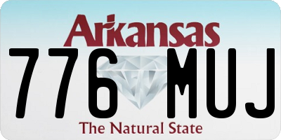 AR license plate 776MUJ