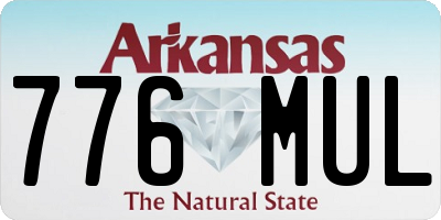 AR license plate 776MUL