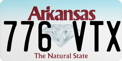 AR license plate 776VTX