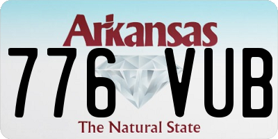 AR license plate 776VUB