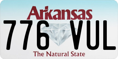 AR license plate 776VUL