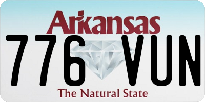 AR license plate 776VUN