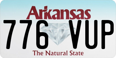 AR license plate 776VUP