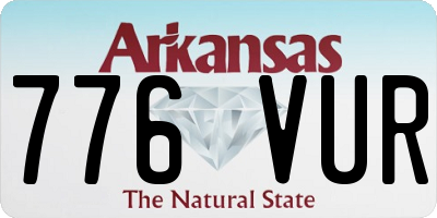 AR license plate 776VUR