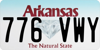 AR license plate 776VWY