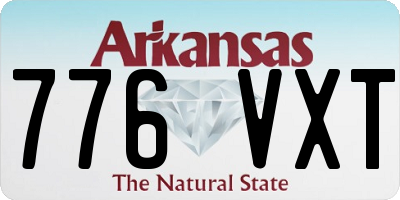 AR license plate 776VXT