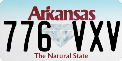 AR license plate 776VXV